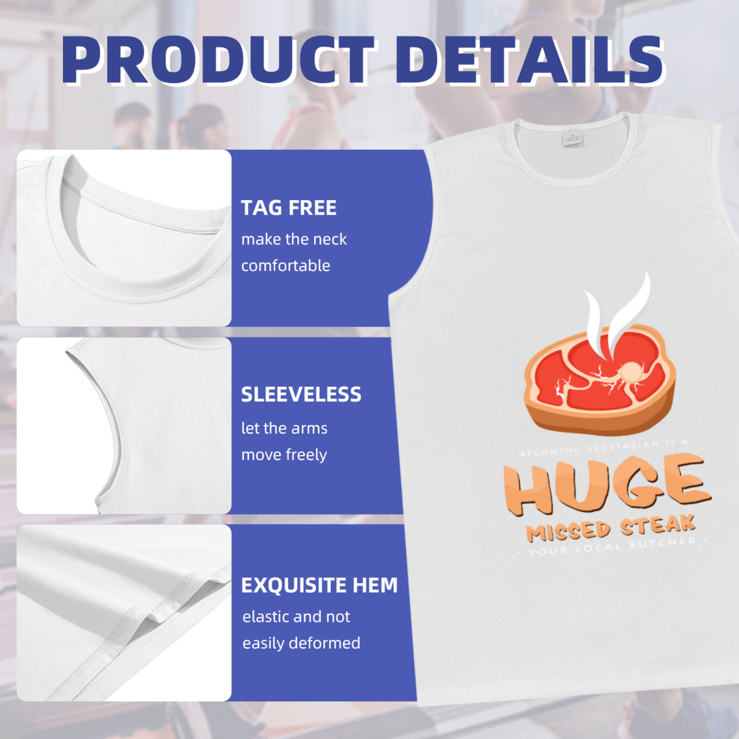 Huge Missed Steak Funny Butcher Graphic Tank Top