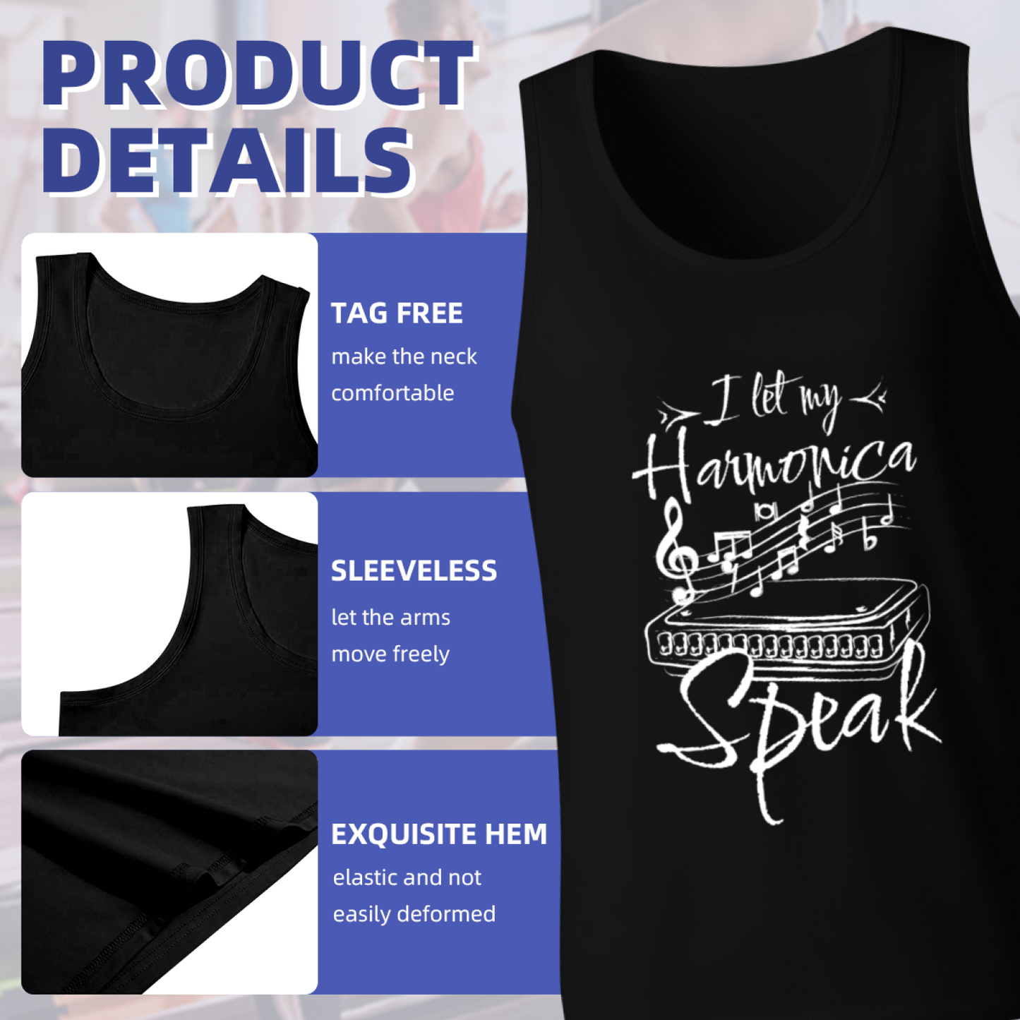 I Let My Harmonica Speak Music Lover Tank Top