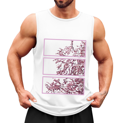 Three Panel Cherry Blossom Aesthetic Sleeveless Tank