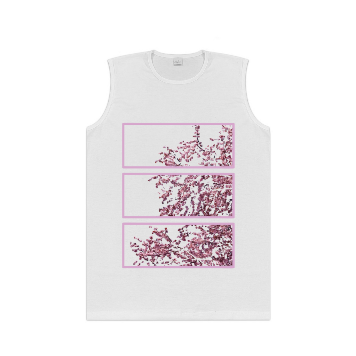 Three Panel Cherry Blossom Aesthetic Sleeveless Tank
