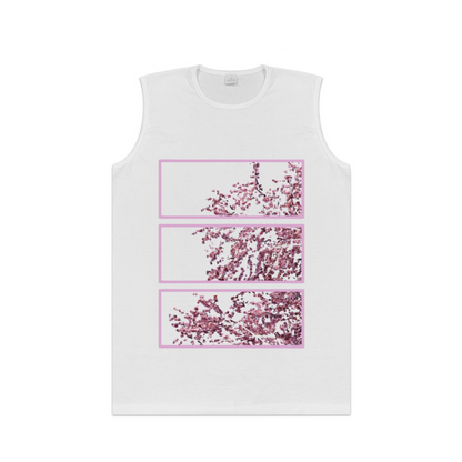 Three Panel Cherry Blossom Aesthetic Sleeveless Tank