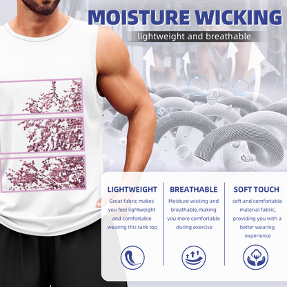 Three Panel Cherry Blossom Aesthetic Sleeveless Tank