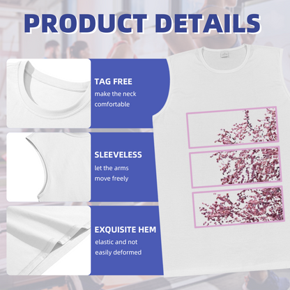 Three Panel Cherry Blossom Aesthetic Sleeveless Tank