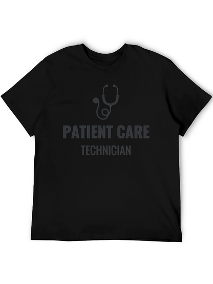 Patient Care Technician Stethoscope Black T-Shirt