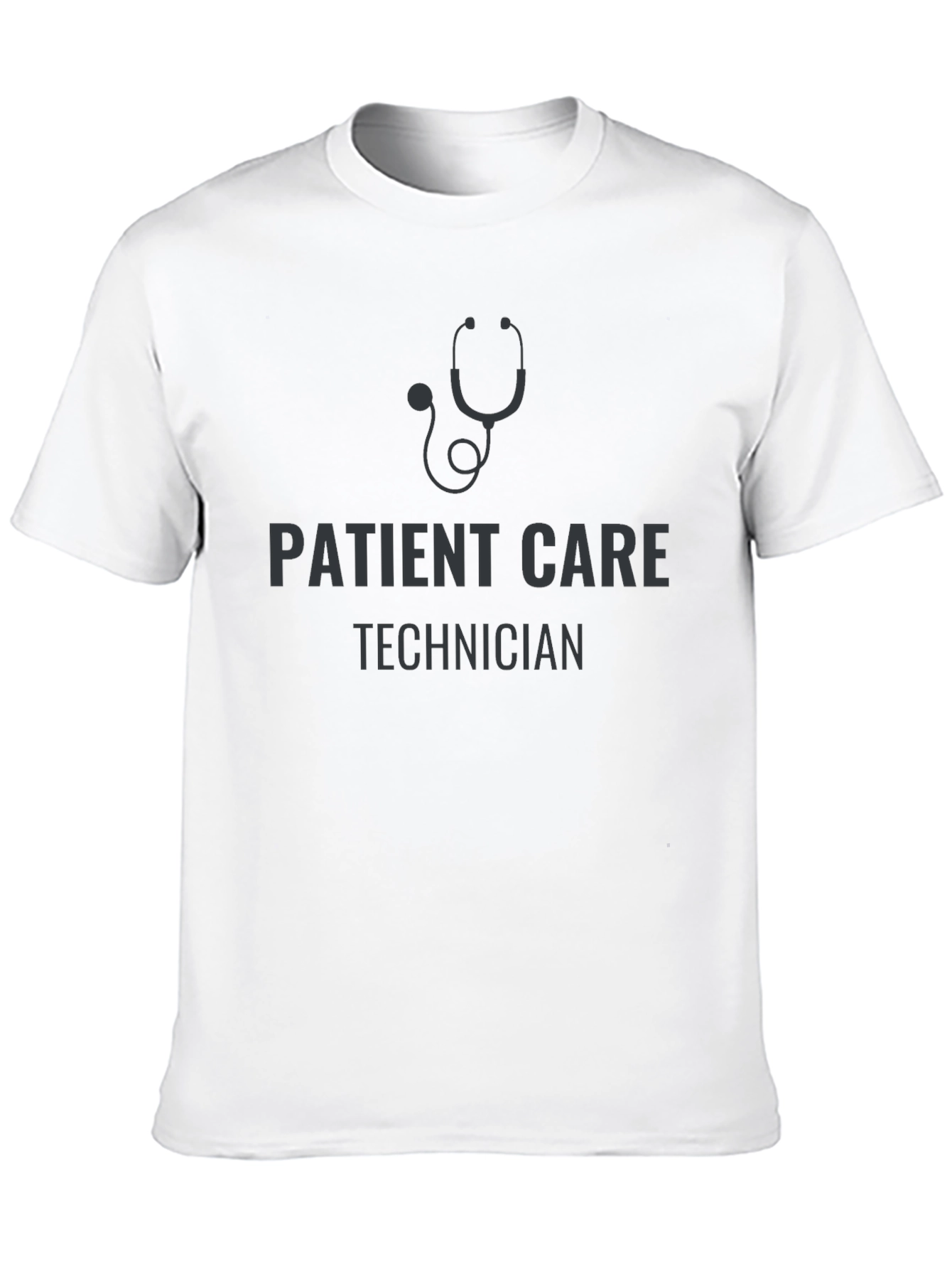 Patient Care Technician Stethoscope Black T-Shirt