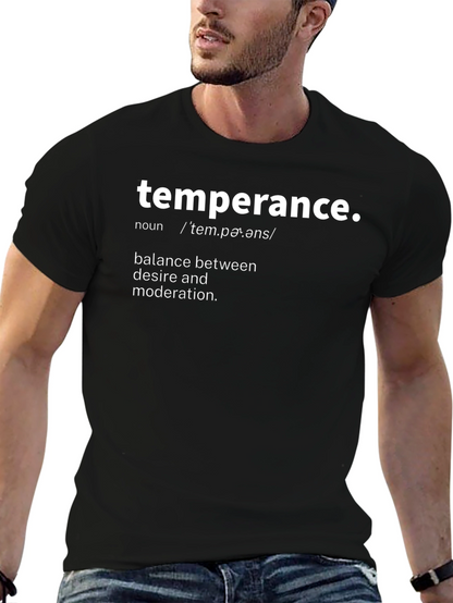 Temperance Definition T-Shirt Balance & Moderation
