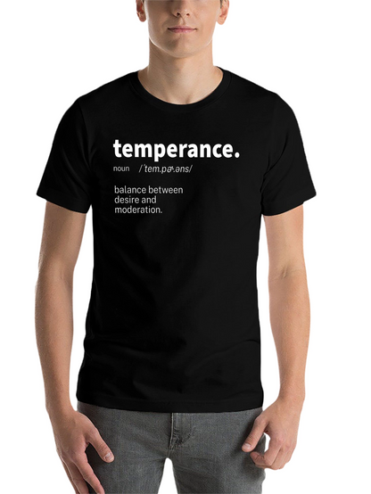 Temperance Definition T-Shirt Balance & Moderation