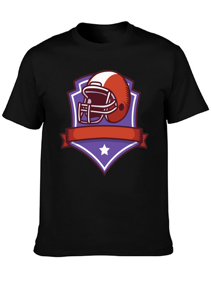 Football Helmet Shield Graphic Tee - Black