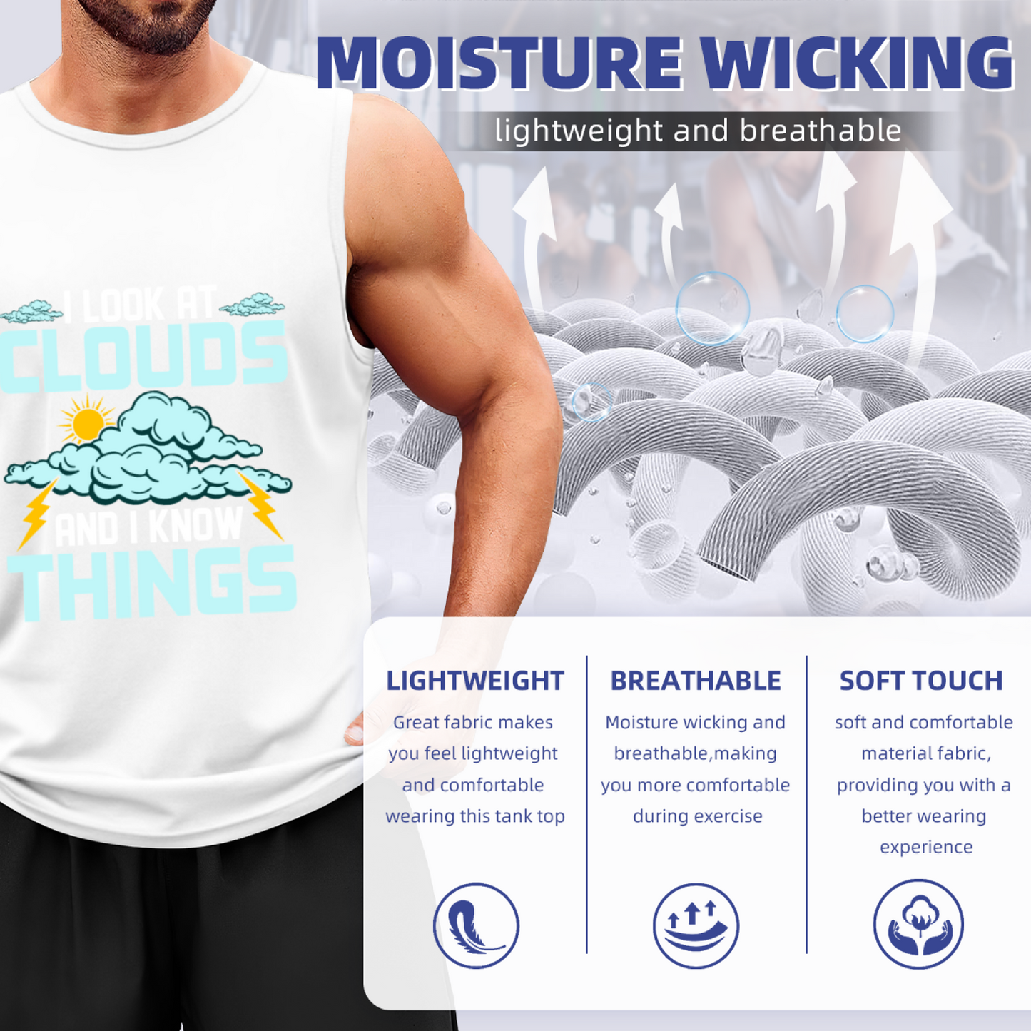I Look At Clouds And I Know Things Storm Cloud Graphic Tank