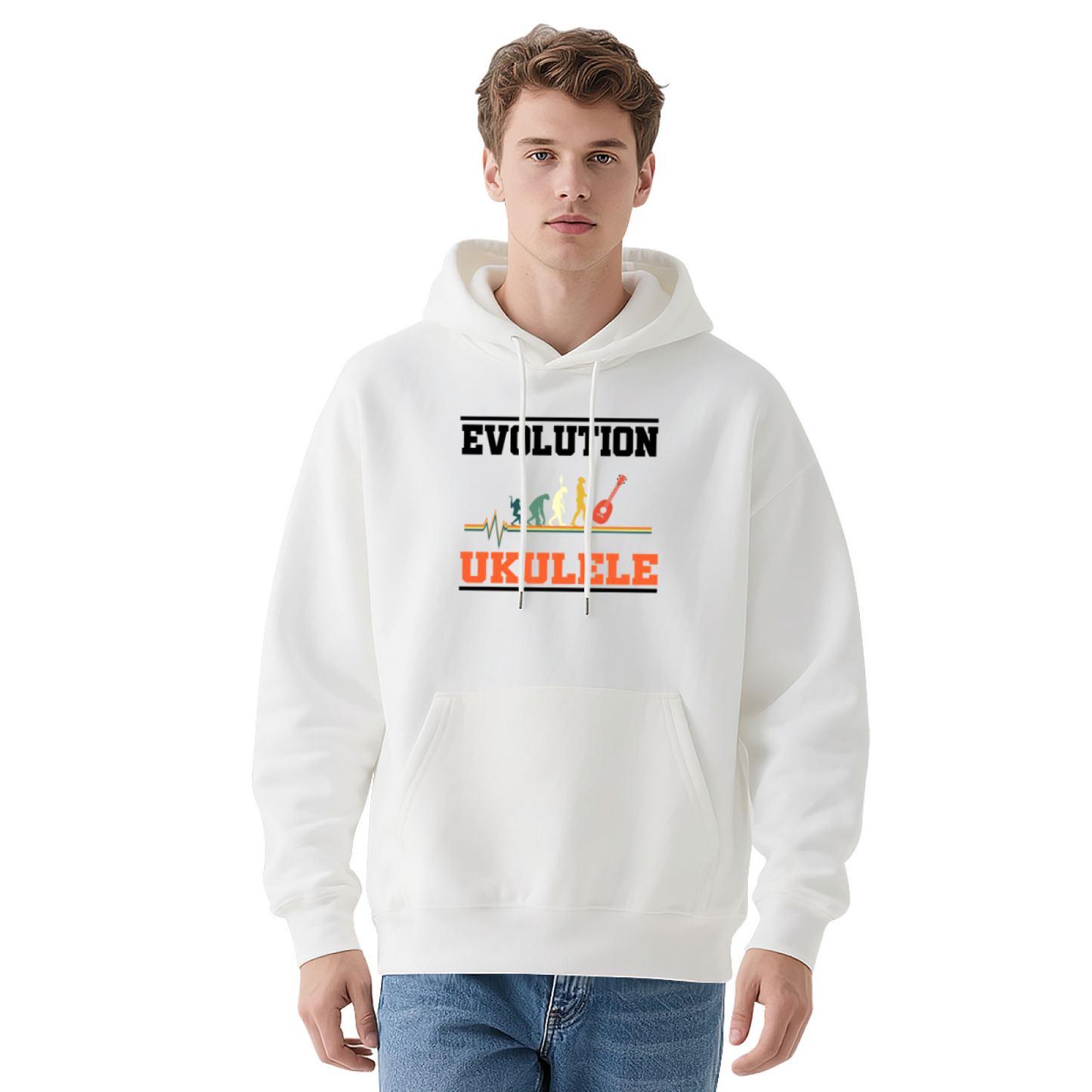 Minimal Cute Line Deer Graphic Hoodie, Soft Comfort Wear