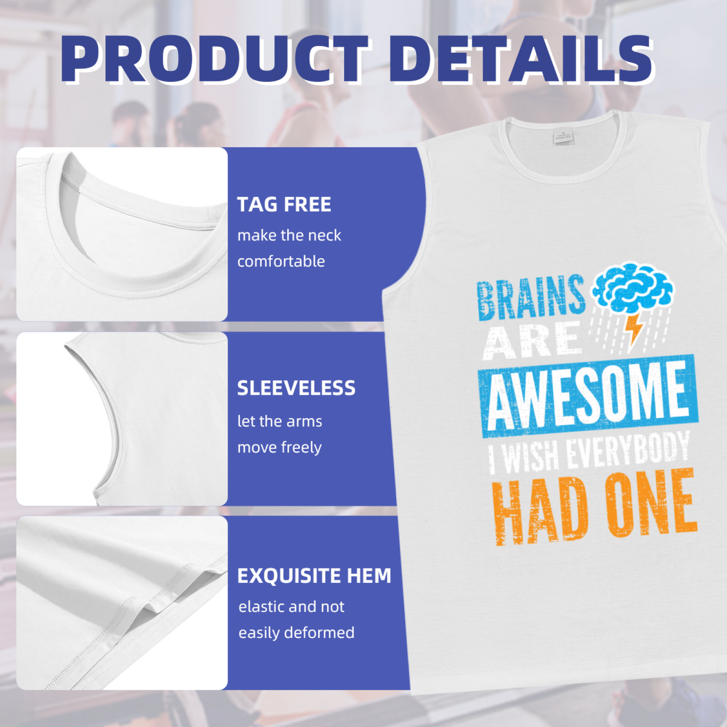 Brains Are Awesome Funny Sarcastic Graphic Sleeveless Top