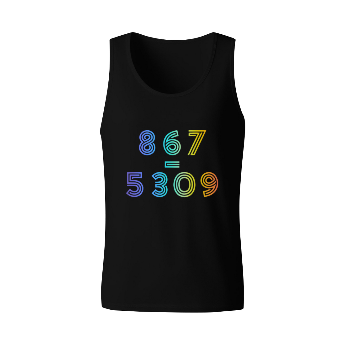 867 Equals 5309 Retro Rainbow Music Lyric Tank
