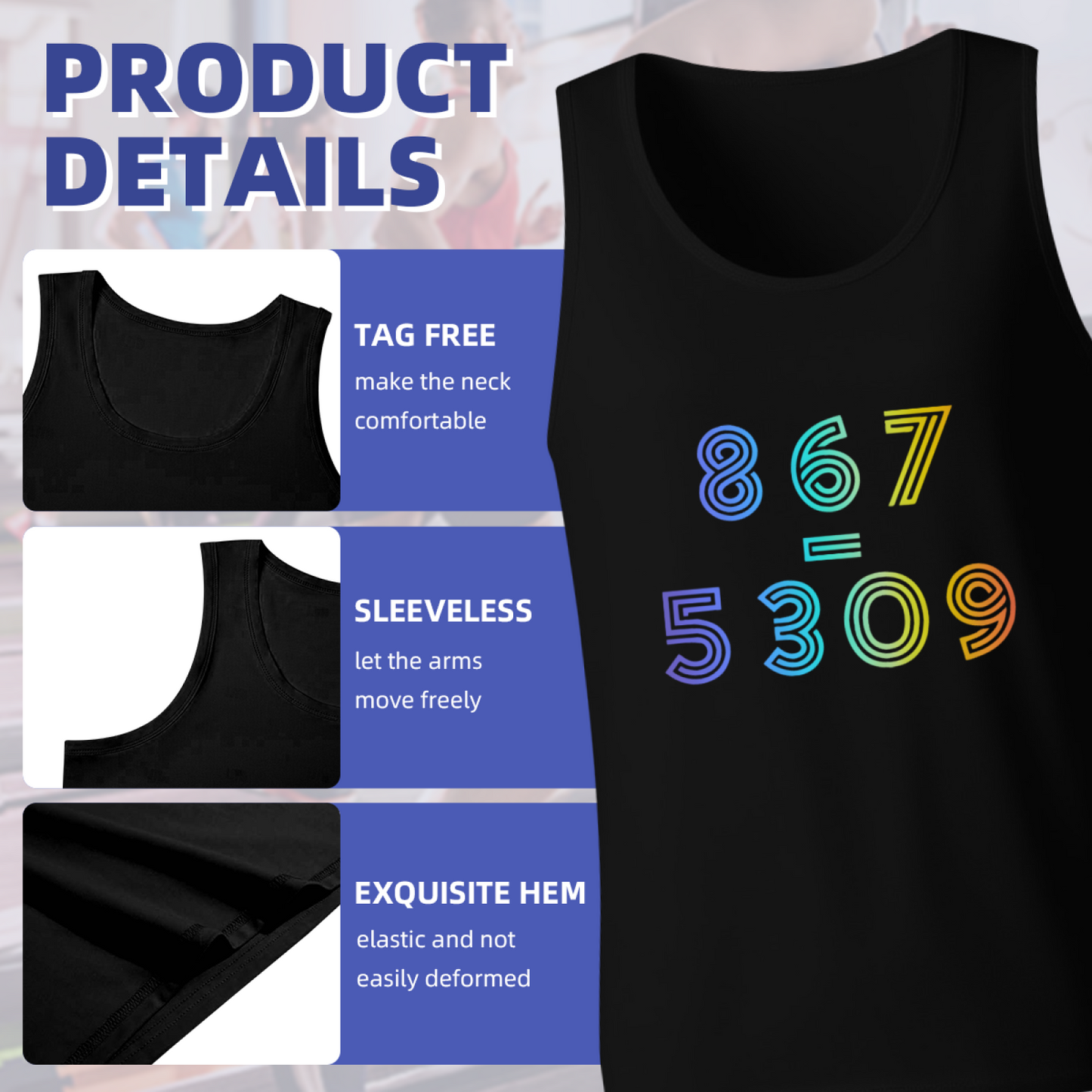 867 Equals 5309 Retro Rainbow Music Lyric Tank