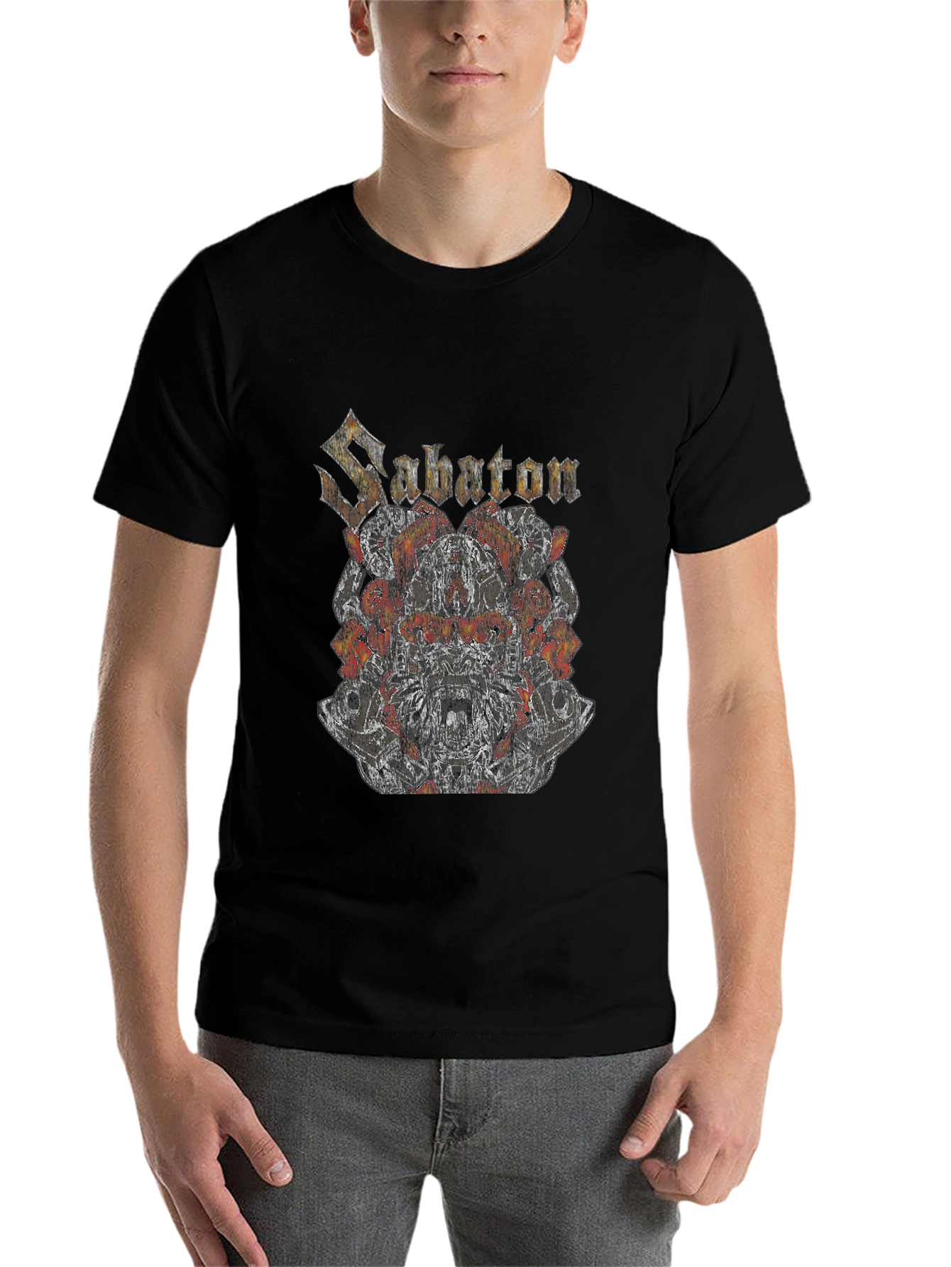 Sabaton Band Graphic Print Black T-Shirt