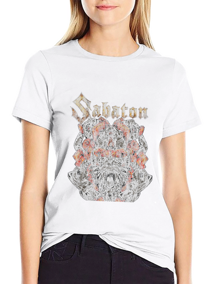 Sabaton Band Graphic Print Black T-Shirt