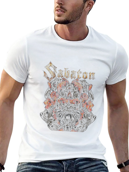 Sabaton Band Graphic Print Black T-Shirt