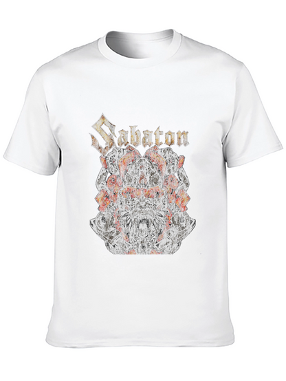 Sabaton Band Graphic Print Black T-Shirt