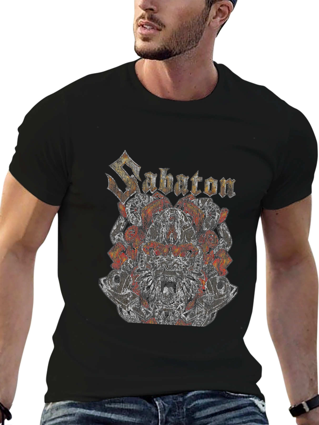 Sabaton Band Graphic Print Black T-Shirt