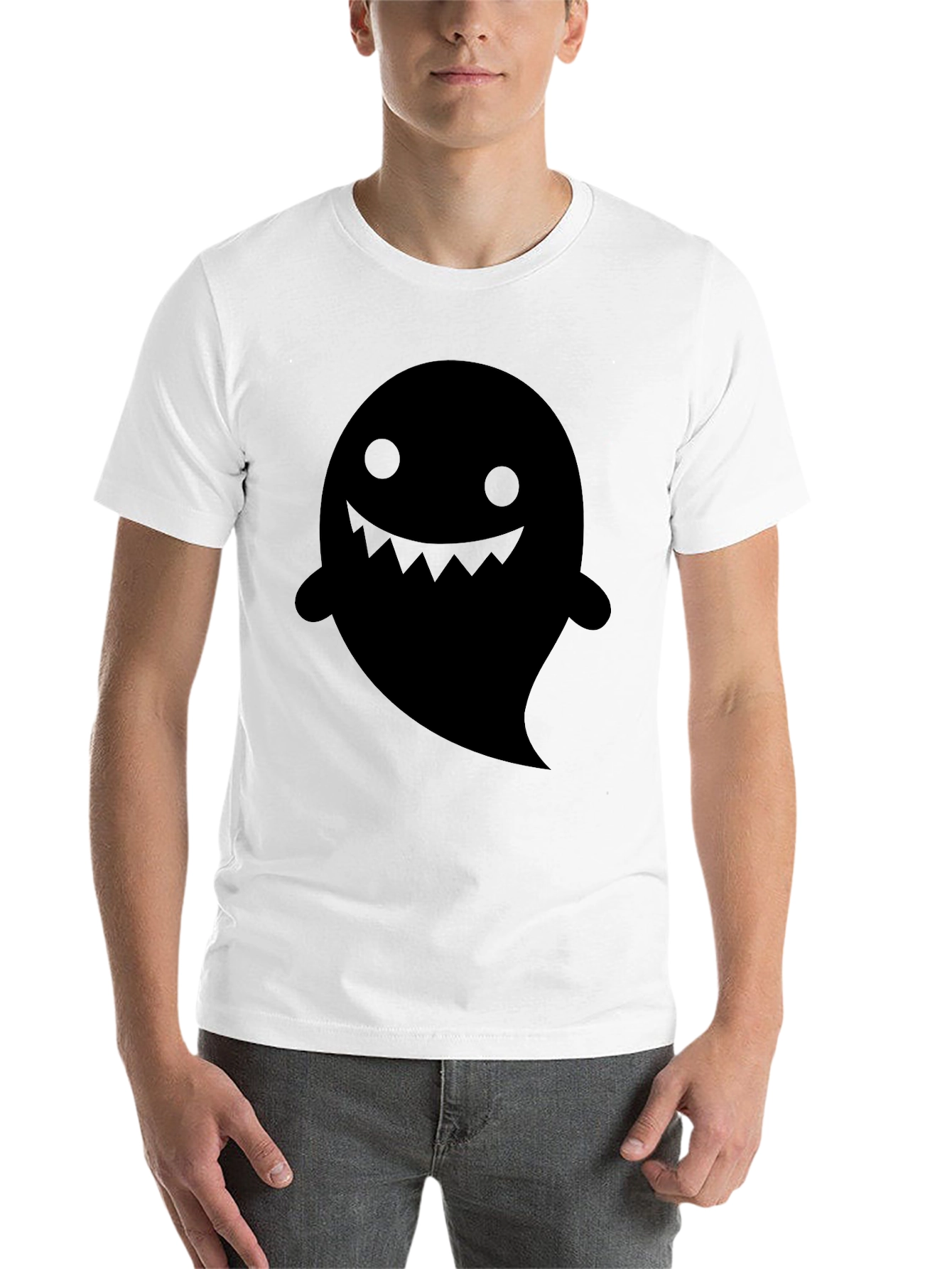 Spooky Ghost Graphic Tee - Black