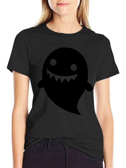 Spooky Ghost Graphic Tee - Black