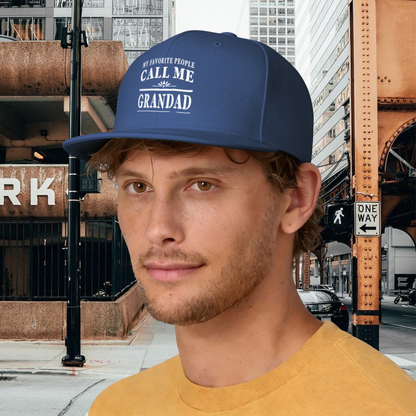 My Favorite People Call Me Grandad Grandpa Blue Snapback Cap