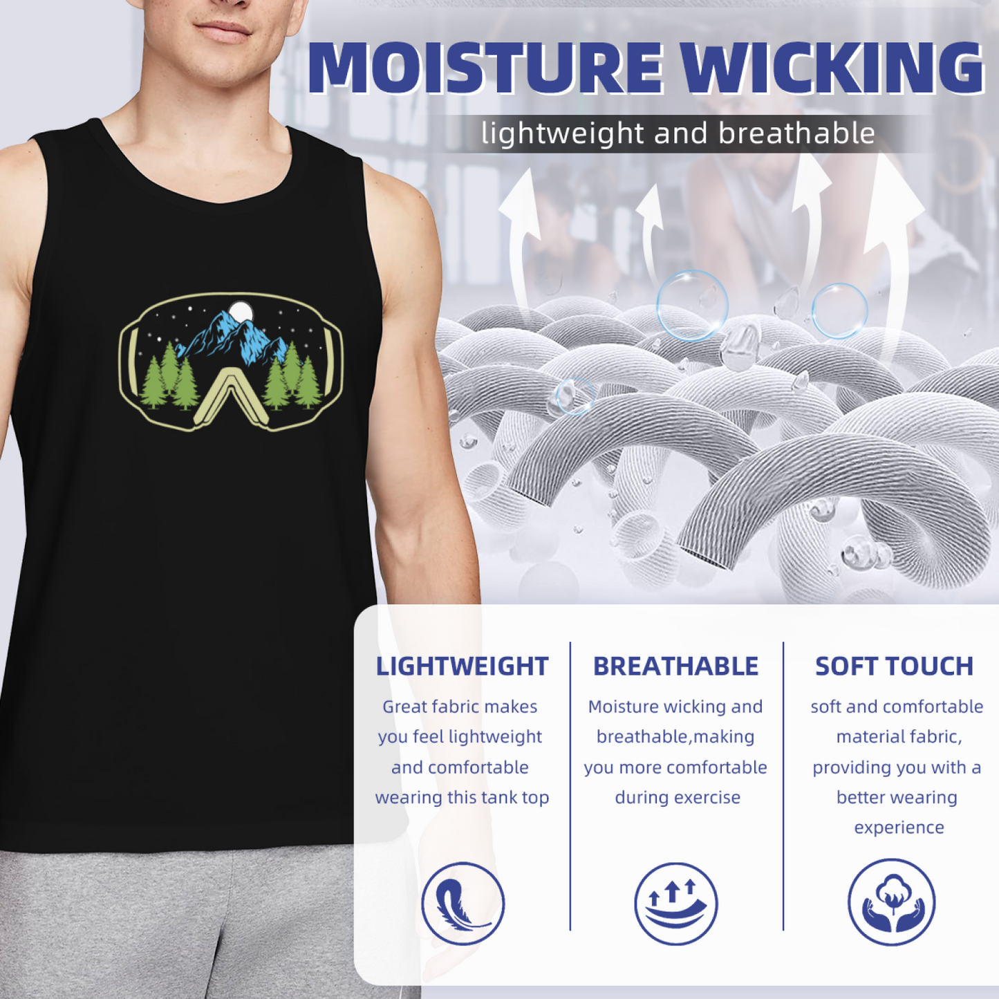 Mountain Ski Goggle Winter Outdoor Sports Tank Top