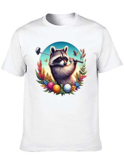 Raccoon Golfer Graphic T-Shirt