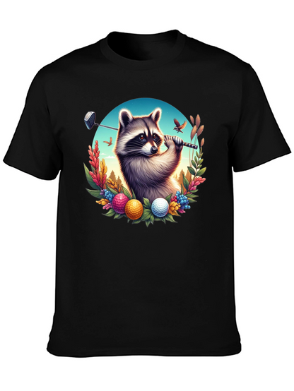 Raccoon Golfer Graphic T-Shirt