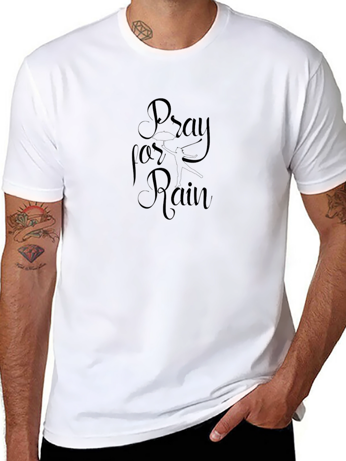 Pray for Rain Black Graphic Tee