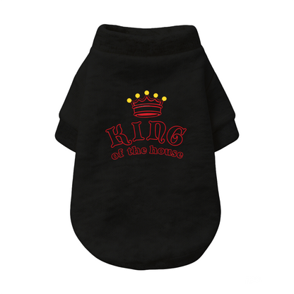 Red Crown King of The House White Pet Pullover Sweater