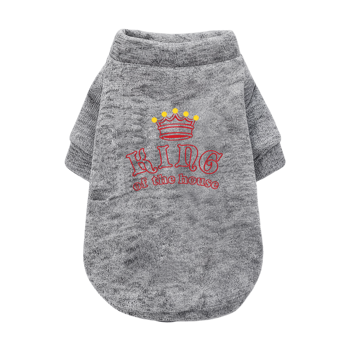 Red Crown King of The House White Pet Pullover Sweater