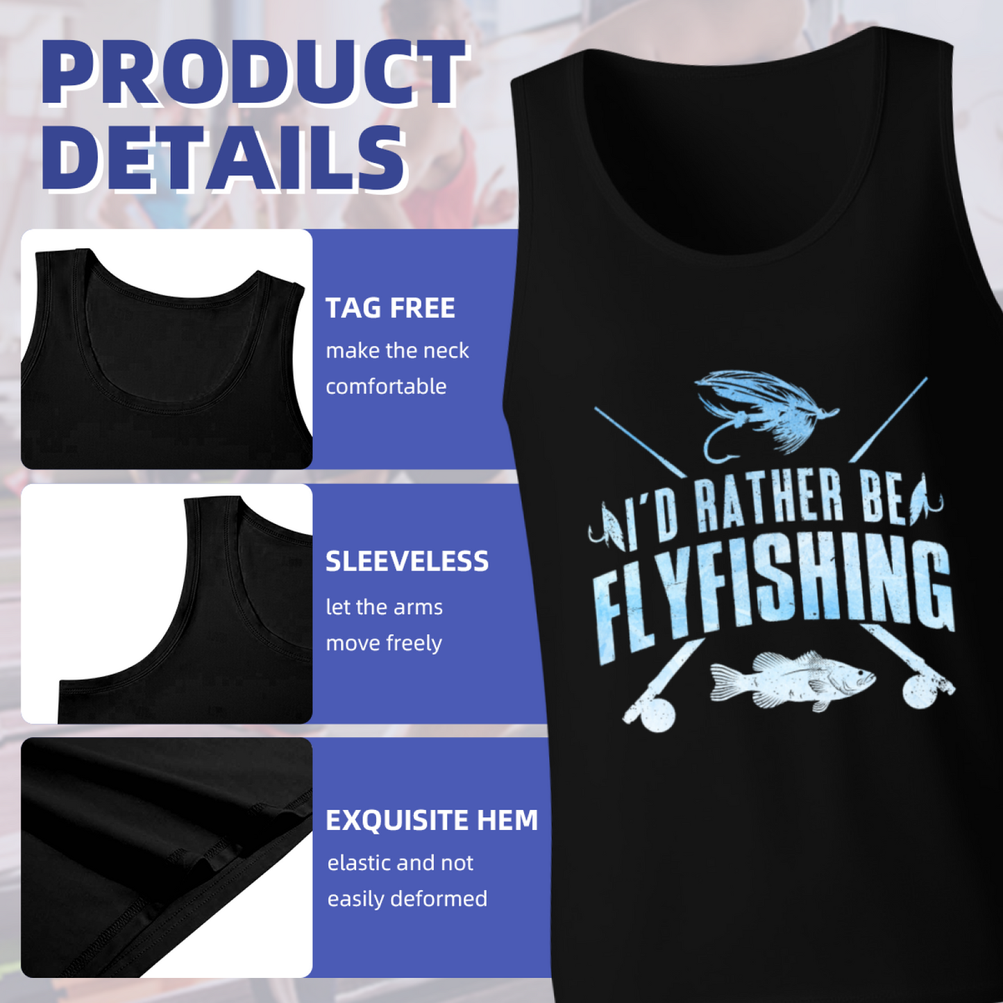 I¡¯d Rather Be Fly Fishing Angler Freshwater Hobby Tank Top