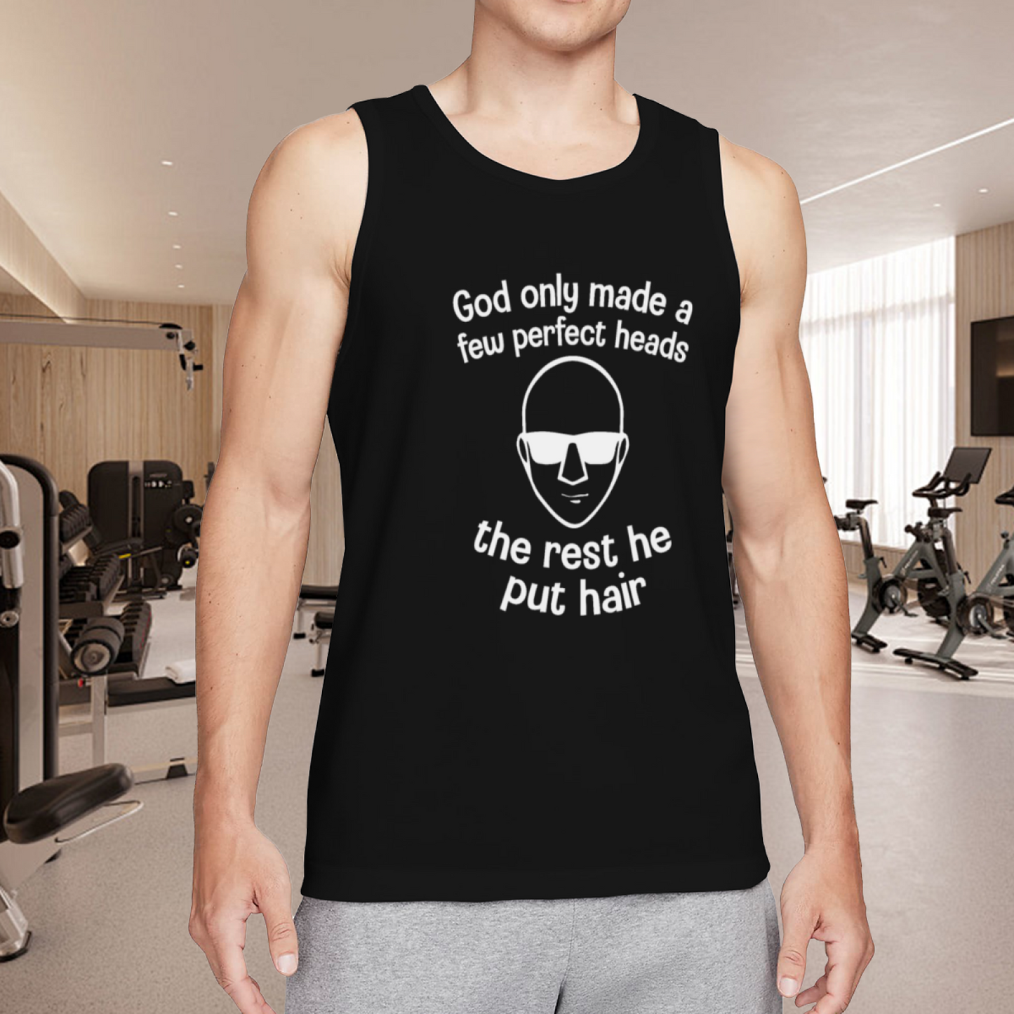 God Made Few Perfect Bald Heads Funny Bald Man Tank Top