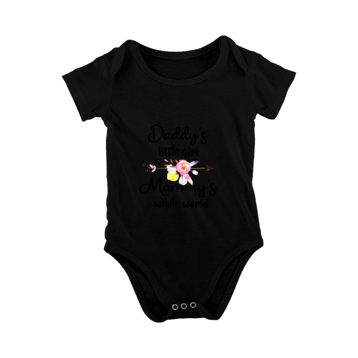 Daddy¡¯s Little Girl Mommy¡¯s Whole World Floral Baby Bodysuit