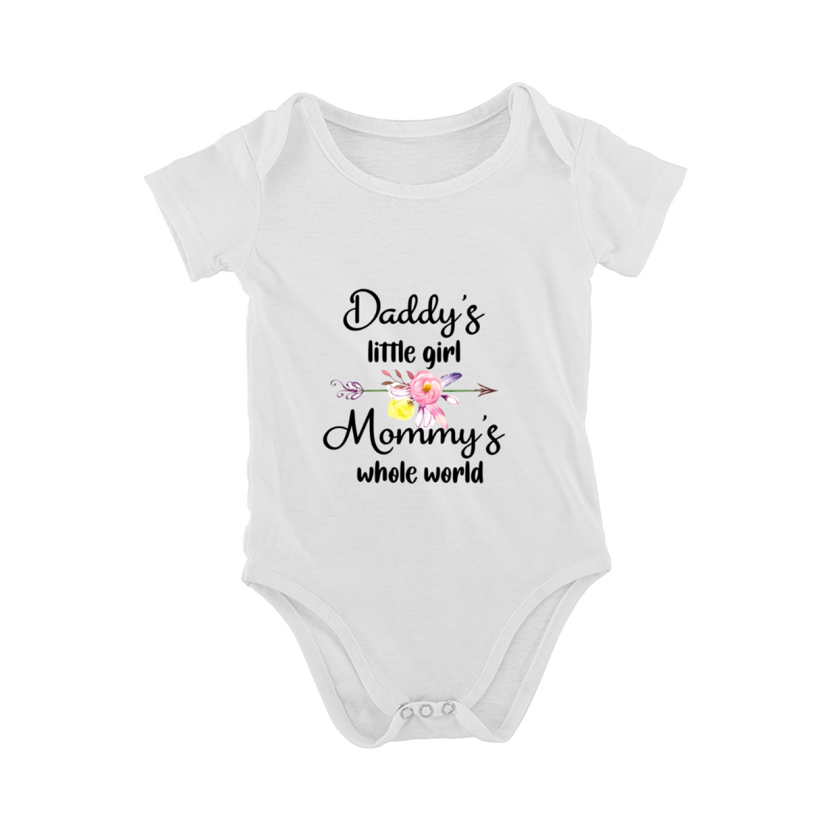 Daddy¡¯s Little Girl Mommy¡¯s Whole World Floral Baby Bodysuit