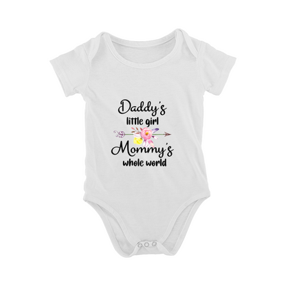 Daddy¡¯s Little Girl Mommy¡¯s Whole World Floral Baby Bodysuit