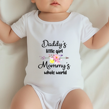 Daddy¡¯s Little Girl Mommy¡¯s Whole World Floral Baby Bodysuit
