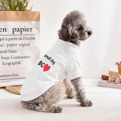 Small Dog Big Heart Sweet White Pet Warm Cardigan Sweater