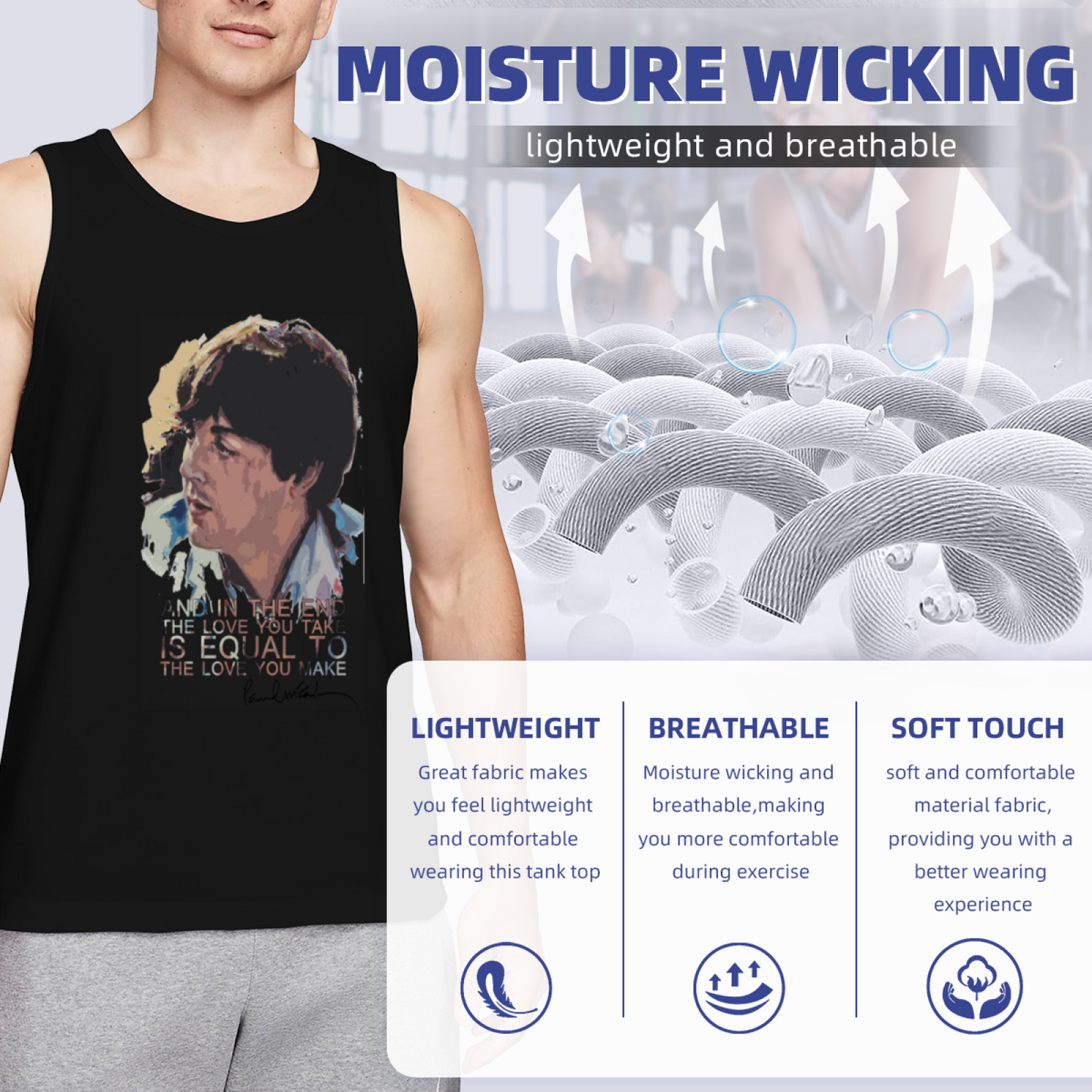 Paul McCartney The End Classic Lyric Retro Tank Top