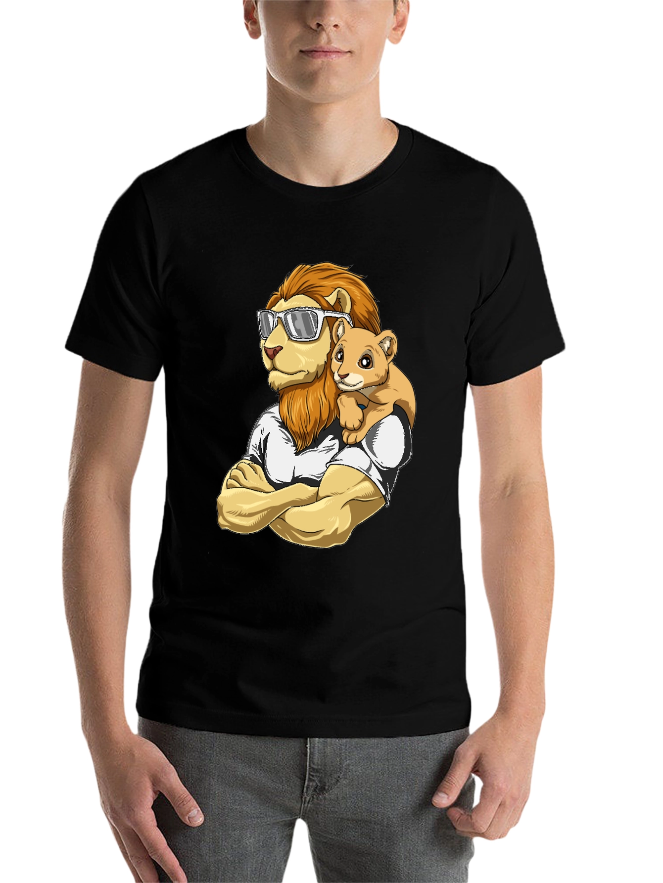 Lion Dad & Cub Graphic T-Shirt