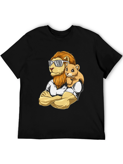 Lion Dad & Cub Graphic T-Shirt