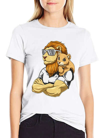 Lion Dad & Cub Graphic T-Shirt
