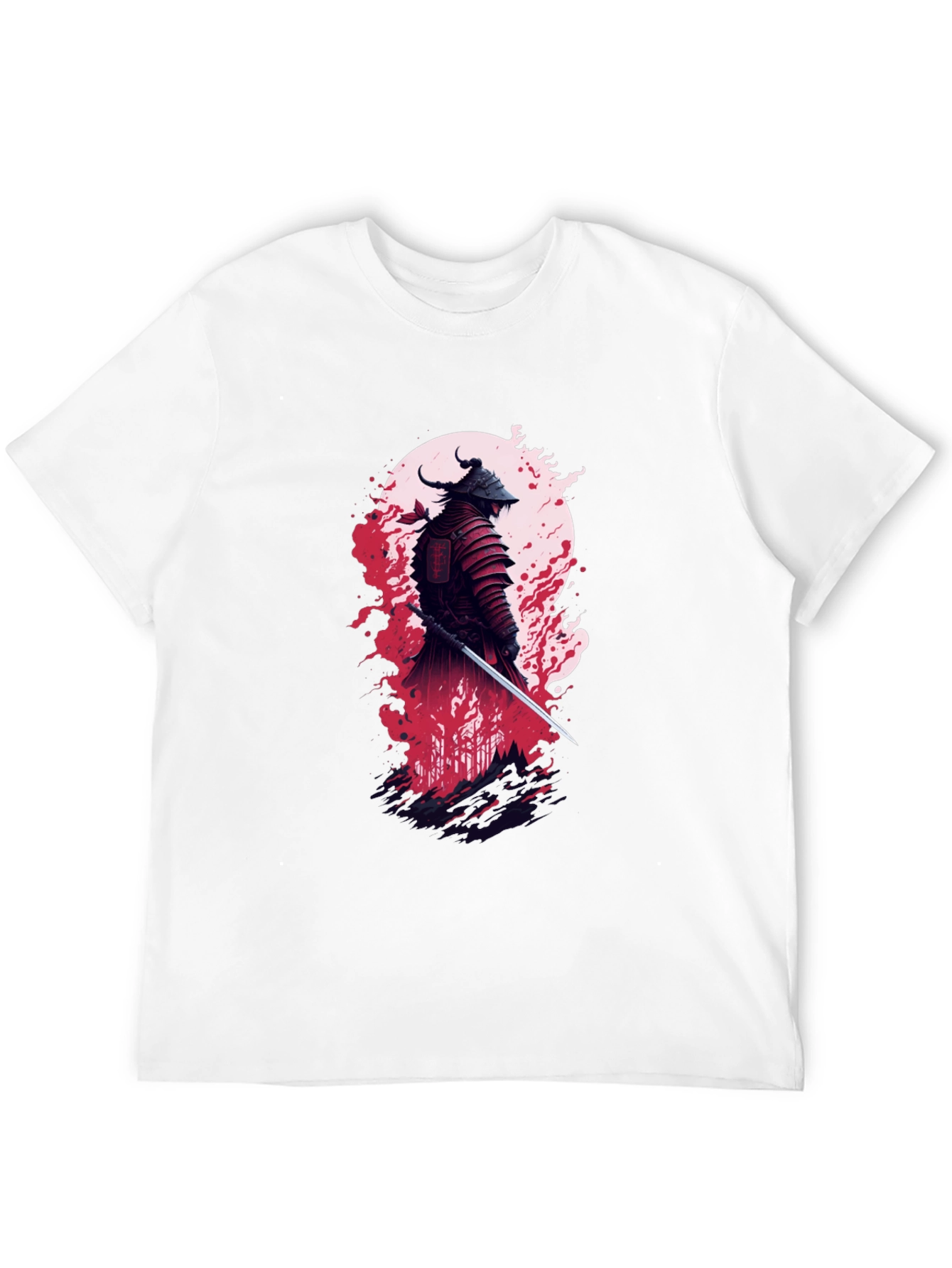 Samurai Warrior Graphic Tee - Stylish Black T-Shirt