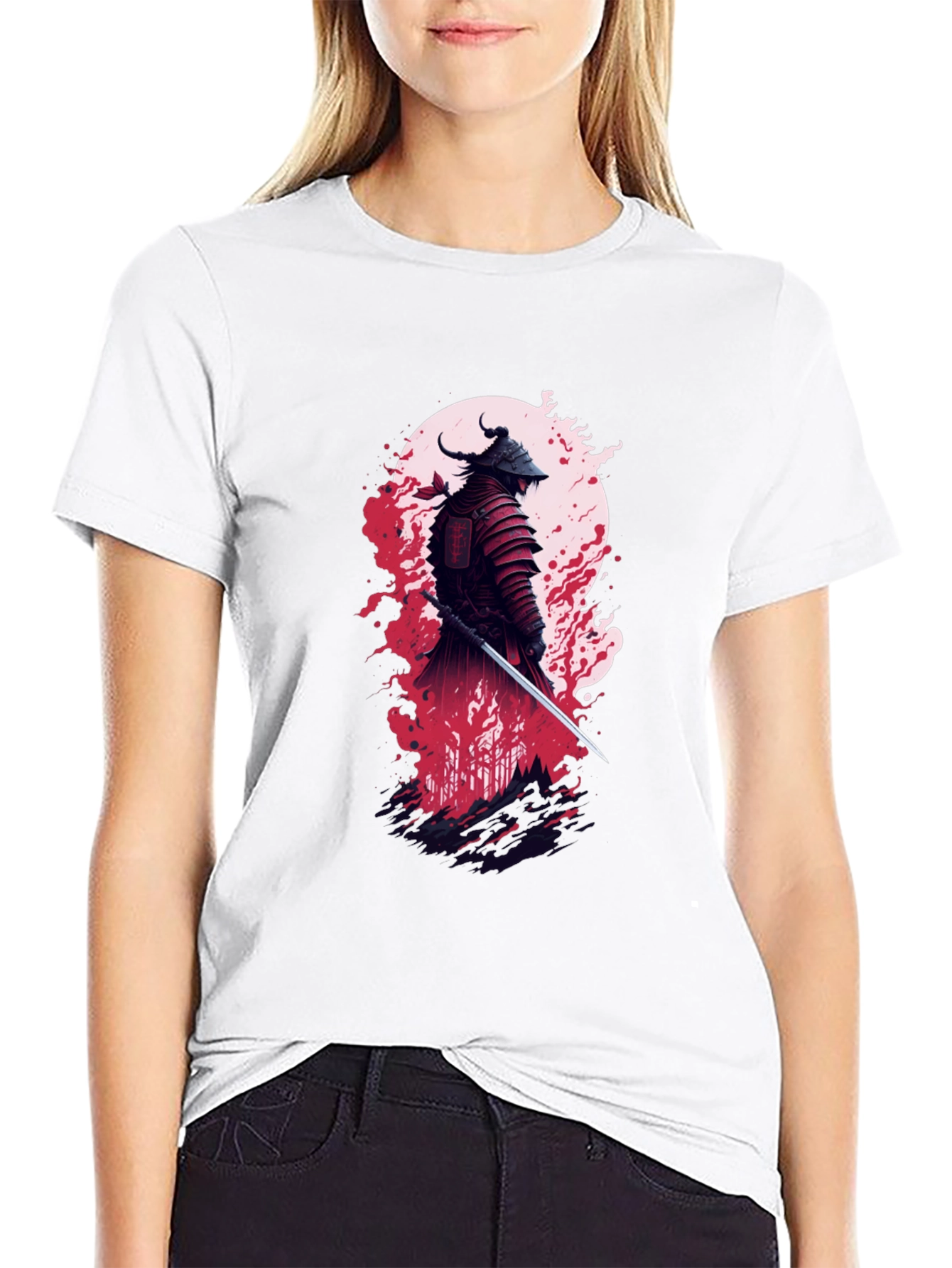 Samurai Warrior Graphic Tee - Stylish Black T-Shirt