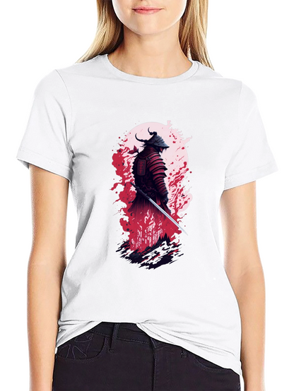 Samurai Warrior Graphic Tee - Stylish Black T-Shirt