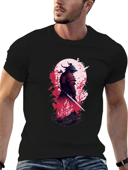 Samurai Warrior Graphic Tee - Stylish Black T-Shirt