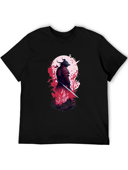 Samurai Warrior Graphic Tee - Stylish Black T-Shirt