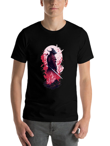 Samurai Warrior Graphic Tee - Stylish Black T-Shirt