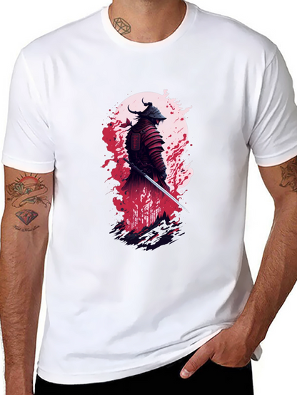 Samurai Warrior Graphic Tee - Stylish Black T-Shirt