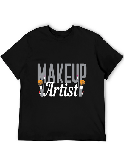 Makeup Artist Graphic Tee - Black Cotton T-Shirt